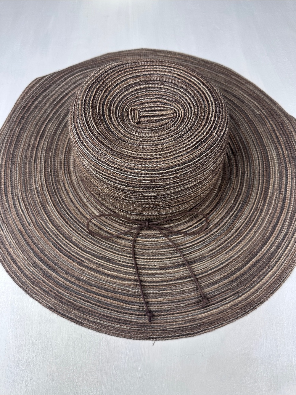 Wide Brim Straw Sun Hat in Brown